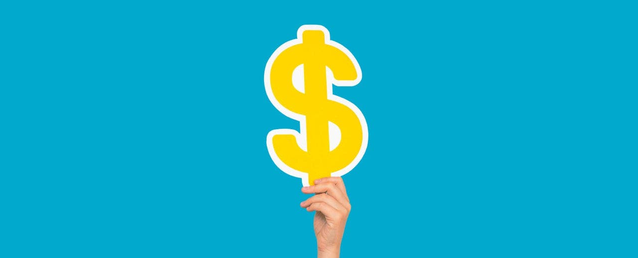 Hand holding dollar sign